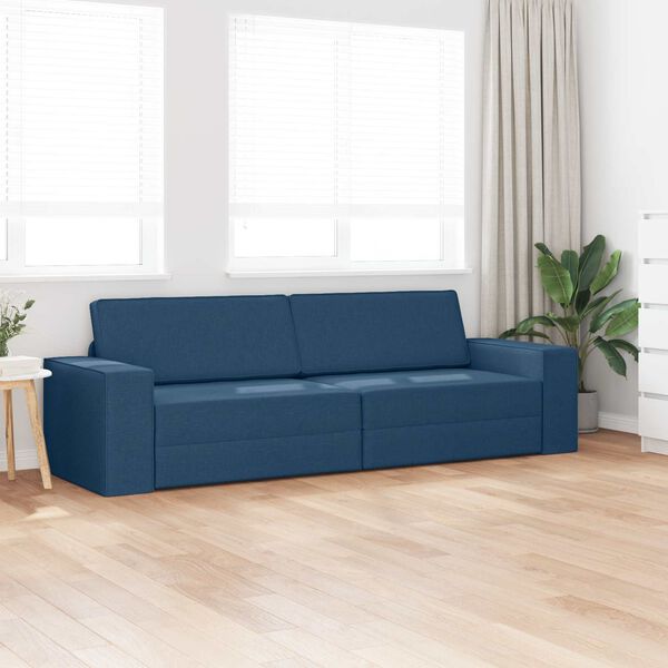 vidaXL Divano letto Blu navy 245 x 78 x 77 cm Tessuto