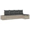 vidaXL Set Divano da Giardino 5 pz Grigio chiaro polyrattan