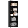 vidaXL Libreria Nera 60x24x176 cm in Legno Multistrato