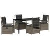 vidaXL Set da Pranzo per Giardino 5 pcs Grigio polyrattan