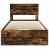 vidaXL Struttura del letto con cassetto Rovere fum&eacute; 100 x 200 cm