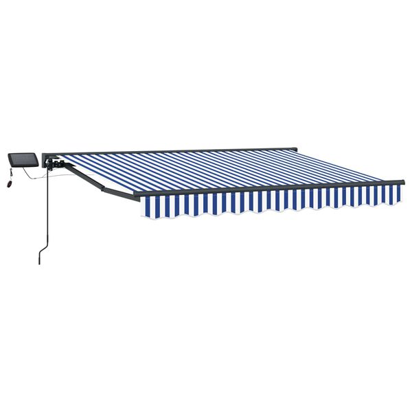 vidaXL Cornice per Tenda Manuale con LED con Blu e Bianco 2,5 x 2 m