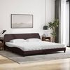 vidaXL Letto con Materasso Dover Marrone Scuro 200x200 cm in Tessuto