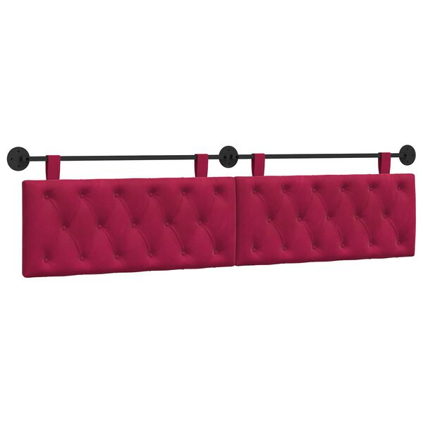 vidaXL Testata appesa Rosso Vino 210 x 55 x 7 cm Velluto