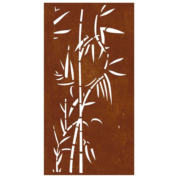 vidaXL Decorazione Muro da Giardino 105x55 cm Bamb&ugrave; in Acciaio Corten