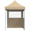 vidaXL Tendone per Feste Pieghevole Pop-Up con 2 Pareti Beige