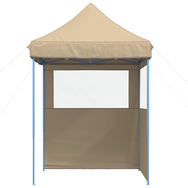 vidaXL Tendone per Feste Pieghevole Pop-Up con 2 Pareti Beige