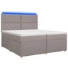 vidaXL Letto box spring con materasso Tortora 200 x 200 cm Tessuto