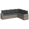 vidaXL Set Divano da Giardino 6 pz con Cuscini Grigio in Polyrattan