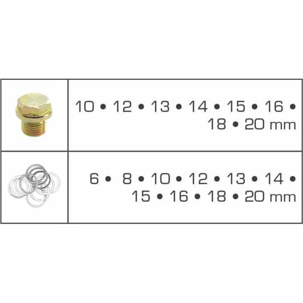 BRILLIANT TOOLS Set Viti Tappo Coppa Olio e Guarnizioni O-Ring 543 pz