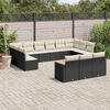 vidaXL Set Divani da Giardino 13pz con Cuscini Nero in Polyrattan