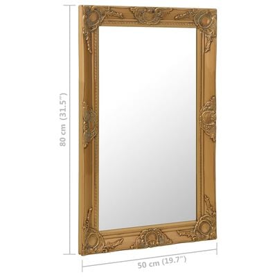 vidaXL Specchio da Parete Stile Barocco 50x80 cm Oro