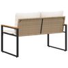 vidaXL panchina Beige e Bianco Crema 115 x 65 x 72 cm Rattan