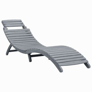 vidaXL Lettino Prendisole in Legno Massello Acacia Grigio Slavato