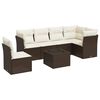 vidaXL Set Divani da Giardino 7 pz con Cuscini Marrone in Polyrattan