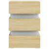 vidaXL Comodino con Luci LED Sonoma 45x35x67 cm in Legno Multistrato