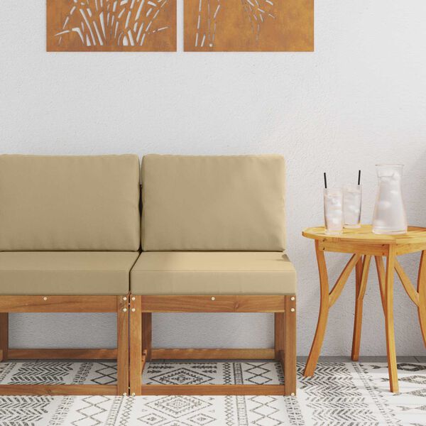 vidaXL Divano centrale per esterno Legno di Acacia Massello