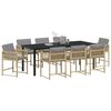 vidaXL Set da Pranzo per Giardino 9 pcs Beige polyrattan