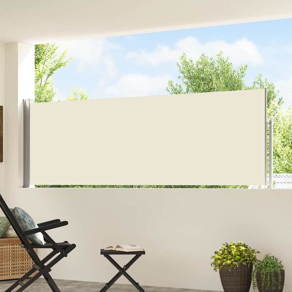 vidaXL Tenda Laterale Retrattile per Patio 100x500 cm Crema