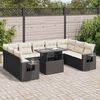 vidaXL Set Divani da Giardino 10pz con Cuscini in Polyrattan Nero