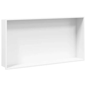 vidaXL Nicchia per Doccia Bianco Opaco 62x32x9cm in Acciaio Inox