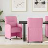 vidaXL Sedie da Pranzo con Ruote 2 pcs Rosa 57 x 67 x 95 cm Tessuto