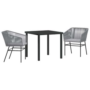 vidaXL Set da Pranzo per Giardino con cuscino 3 pcs Grigio