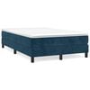 vidaXL Giroletto a Molle con Materasso Blu Scuro 120x190 cm in Velluto