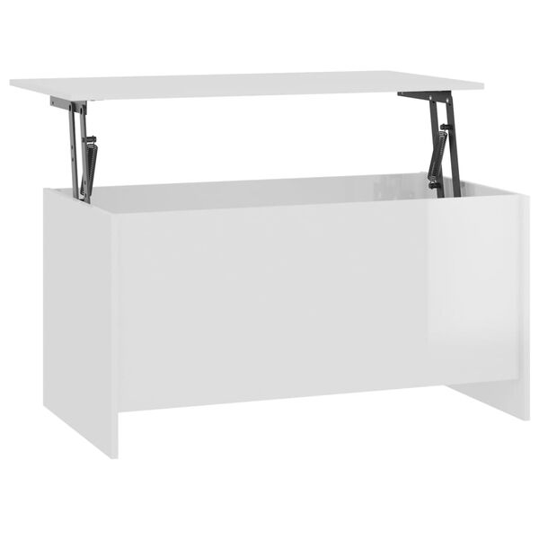 vidaXL Tavolino Bianco Lucido 102x55,5x52,5 cm in Legno Multistrato