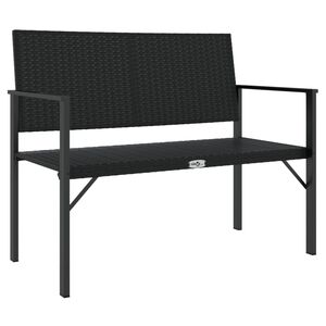 vidaXL Panca da Giardino a 2 Posti in Polyrattan Nero