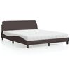 vidaXL Letto con Materasso Dover Marrone Scuro 160x200cm Tessuto