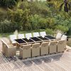 vidaXL Set da Pranzo da Giardino 15 pz con Cuscini in Polyrattan Beige