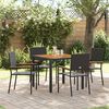 vidaXL Set da Pranzo per Giardino 5 pcs Nero e Marrone polyrattan