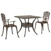 vidaXL Set di Tavolo da Giardino 3 pcs Bronzo Alluminio pressofuso