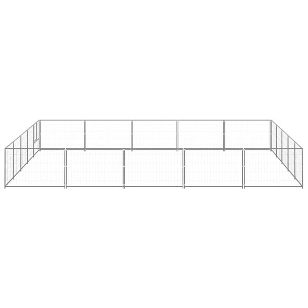 vidaXL Gabbia per Cani Argento 25 m&sup2; in Acciaio