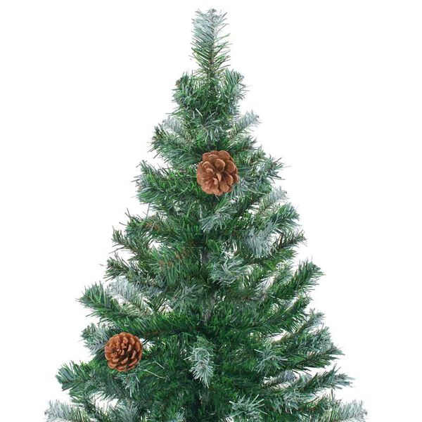 vidaXL Albero di Natale Preilluminato con Palline e Pigne 210 cm