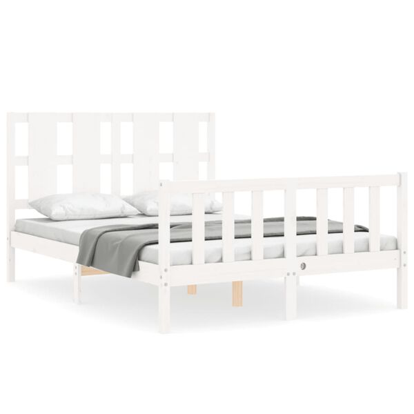 vidaXL Letto senza Materasso Bianco 140x190 cm Legno Massello di Pino