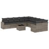 vidaXL Set Divani da Giardino 11 pz con Cuscini in Polyrattan Grigio
