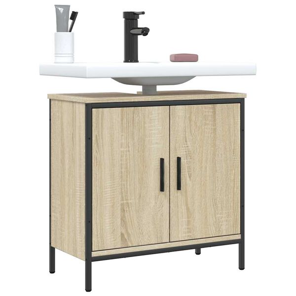 vidaXL Mobile Lavabo Bagno Rovere Sonoma 60x30x60 cm Legno Multistrato