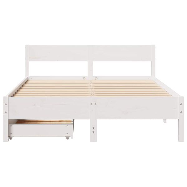 vidaXL Letto senza Materasso Bianco 120x200 cm Legno Massello di Pino