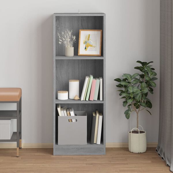 vidaXL Libreria 3 Ripiani Grigio Sonoma 40x24x109 cm Legno Multistrato