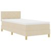 vidaXL Letto a molle con materasso Crema 90 x 190 cm Tessuto