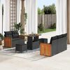 vidaXL Set Divano da Giardino con cuscino 10 pcs Nero polyrattan