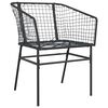 vidaXL Set Pranzo da Giardino 7 pz Nero Polyrattan Vetro
