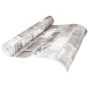 vidaXL Carta da parati Solida 3D Rigato Mattone 10 x 0,53 m