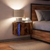 vidaXL Comodino a Parete con luci LED Rovere Fumo