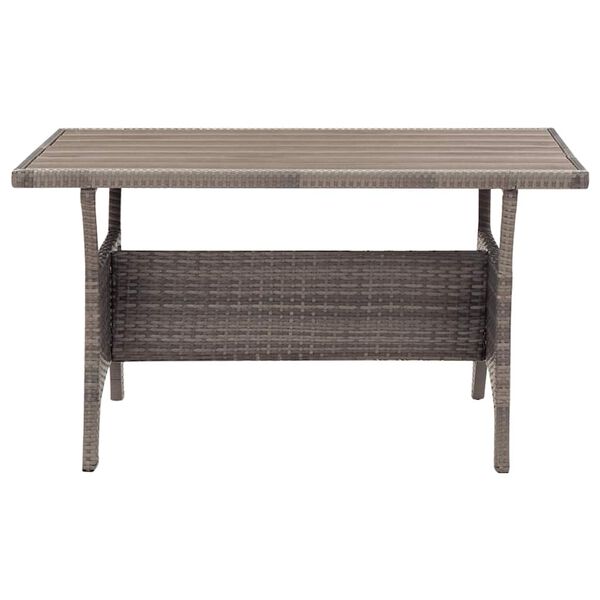 vidaXL Tavolo da Giardino Grigio 120x70x66 cm in Polyrattan