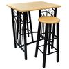 vidaXL Tavolo e Sgabelli da Bar Set 3 pz in Legno e Acciaio
