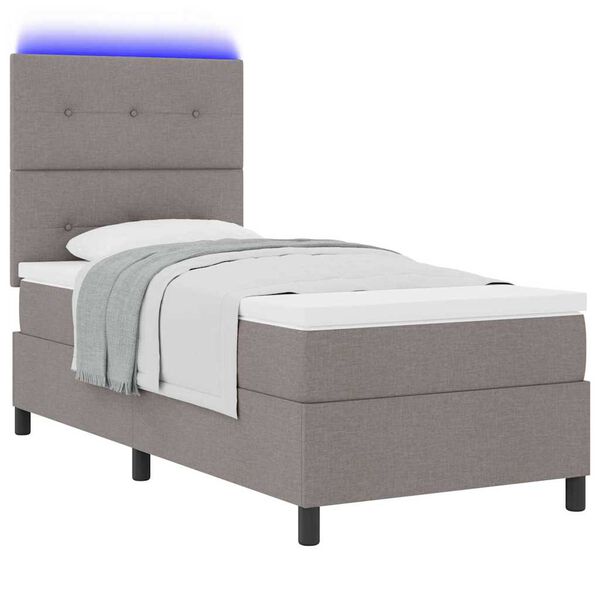 vidaXL Letto a molle con materasso con led Talpa 100 x 200 cm Tessuto