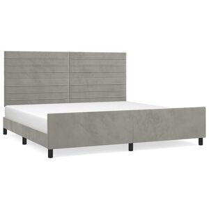 vidaXL Giroletto senza Materasso Grigio Chiaro 200x200 cm Velluto